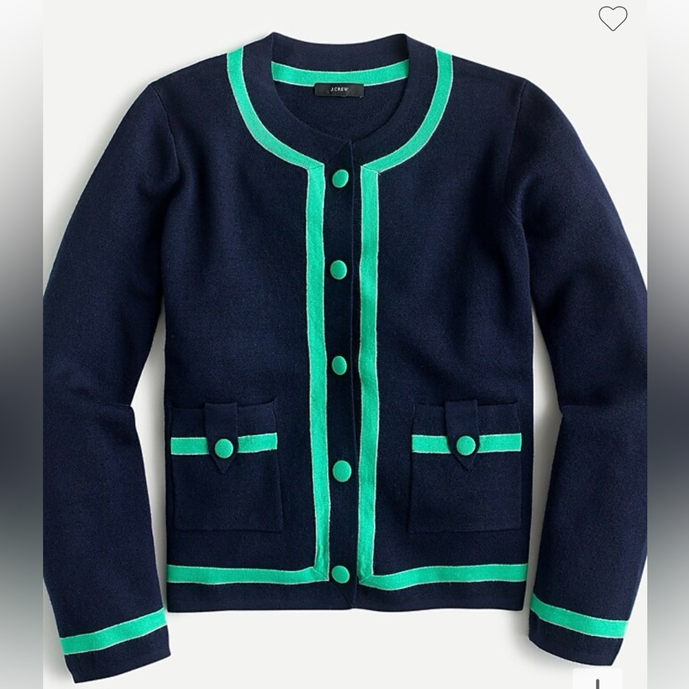 NWT J Crew Tipped Sweater Jacket size S